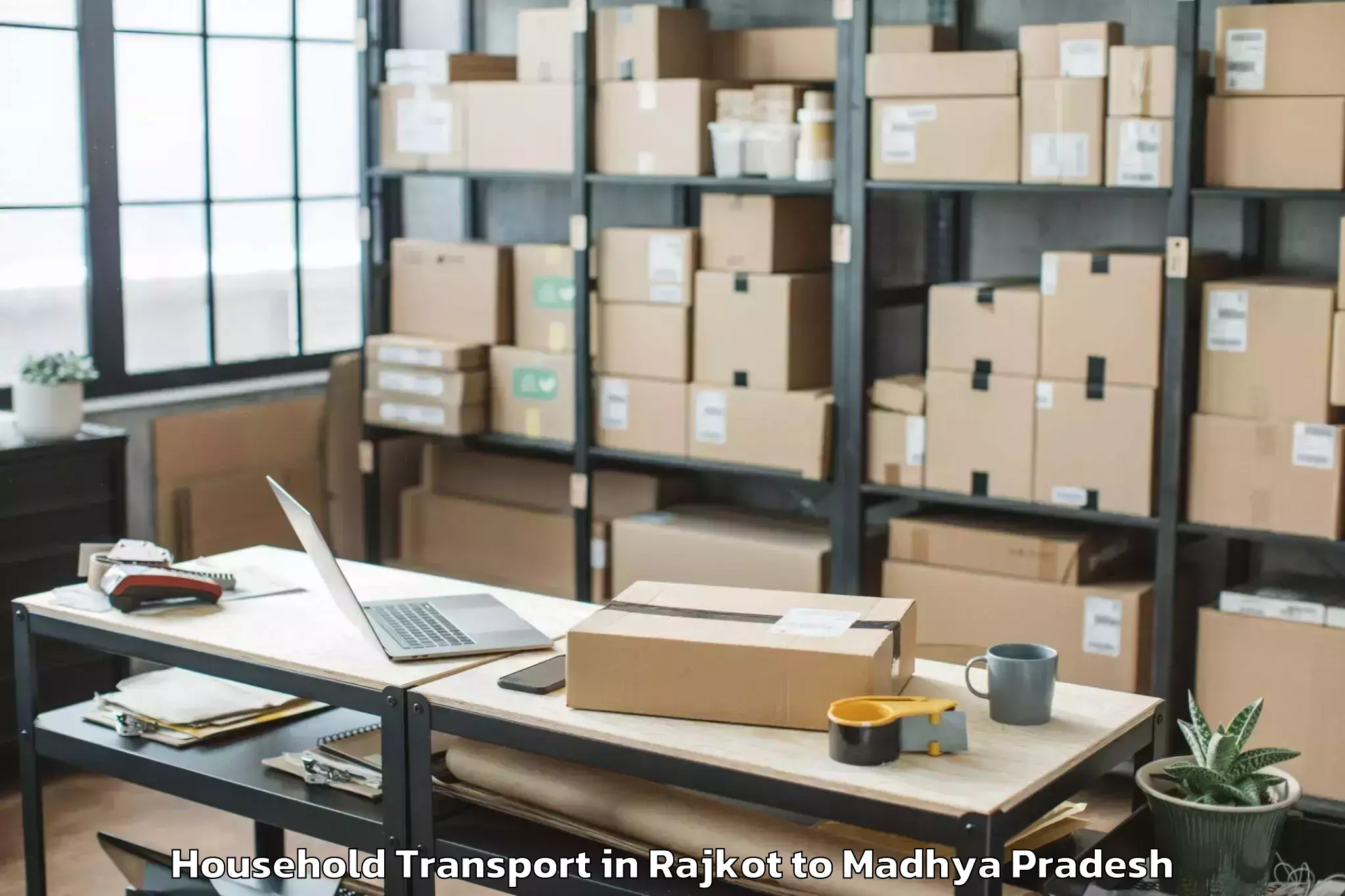 Top Rajkot to Dabra Pichhore Household Transport Available